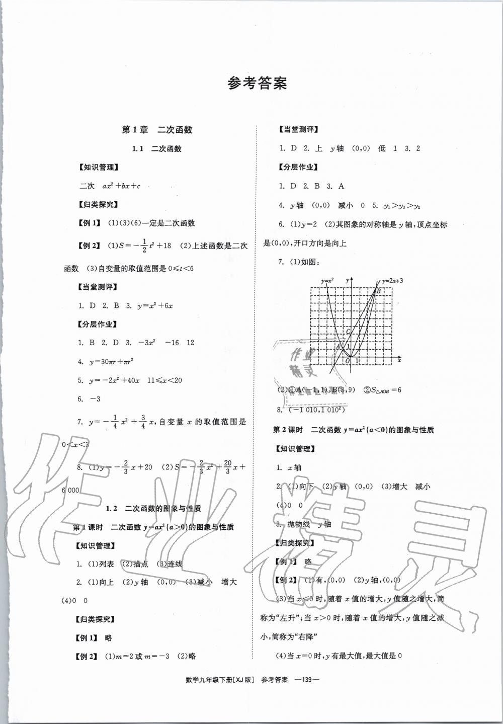 2020年全效學(xué)習(xí)學(xué)業(yè)評(píng)價(jià)方案九年級(jí)數(shù)學(xué)下冊(cè)湘教版 第1頁(yè)