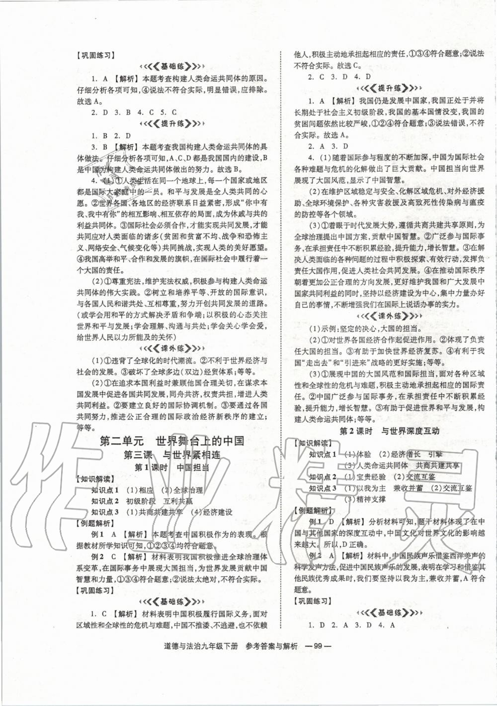 2020年全效學(xué)習(xí)學(xué)業(yè)評價方案九年級道德與法治下冊人教版 第3頁