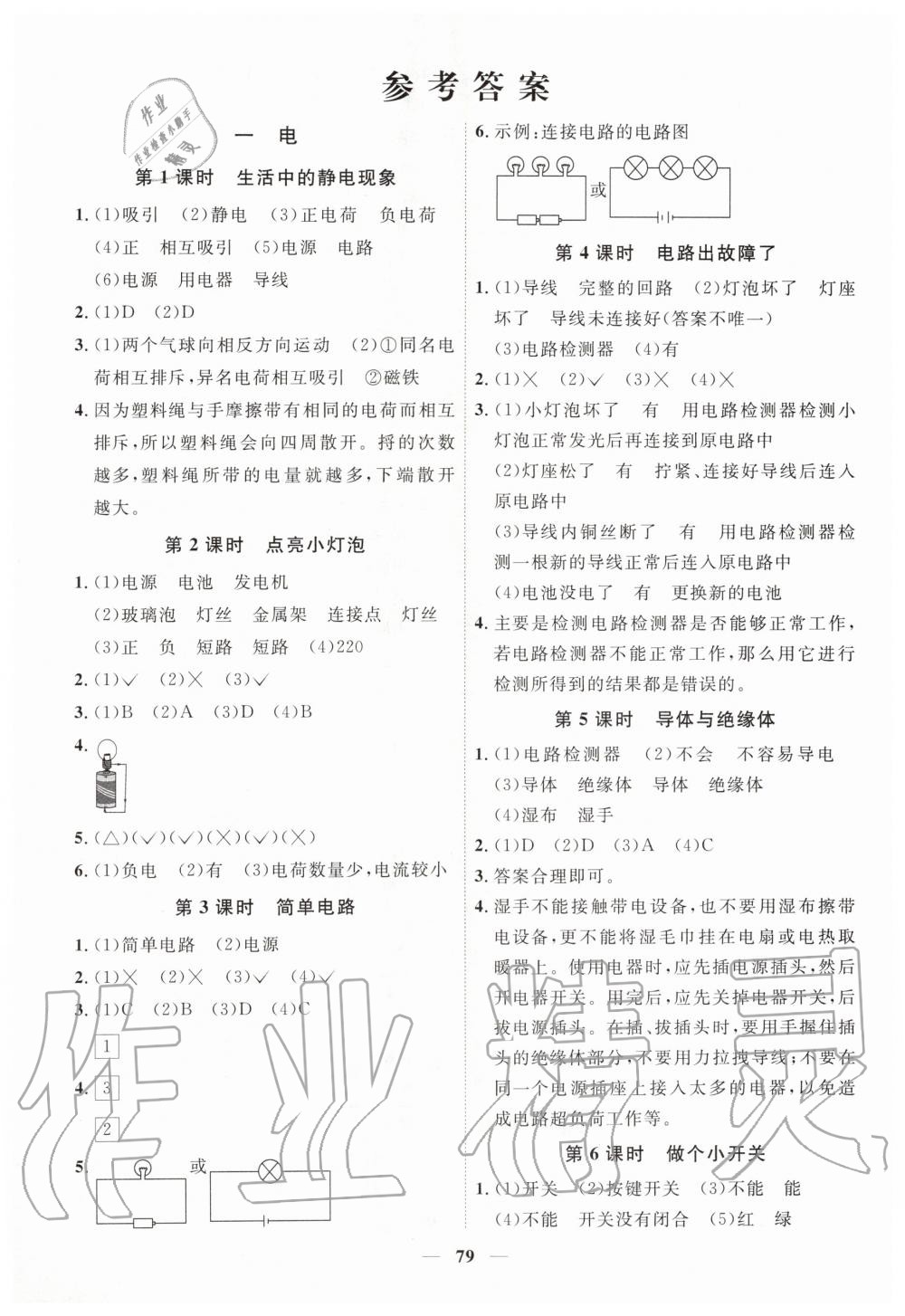 2020年陽光同學課時優(yōu)化作業(yè)四年級科學下冊教科版 第1頁