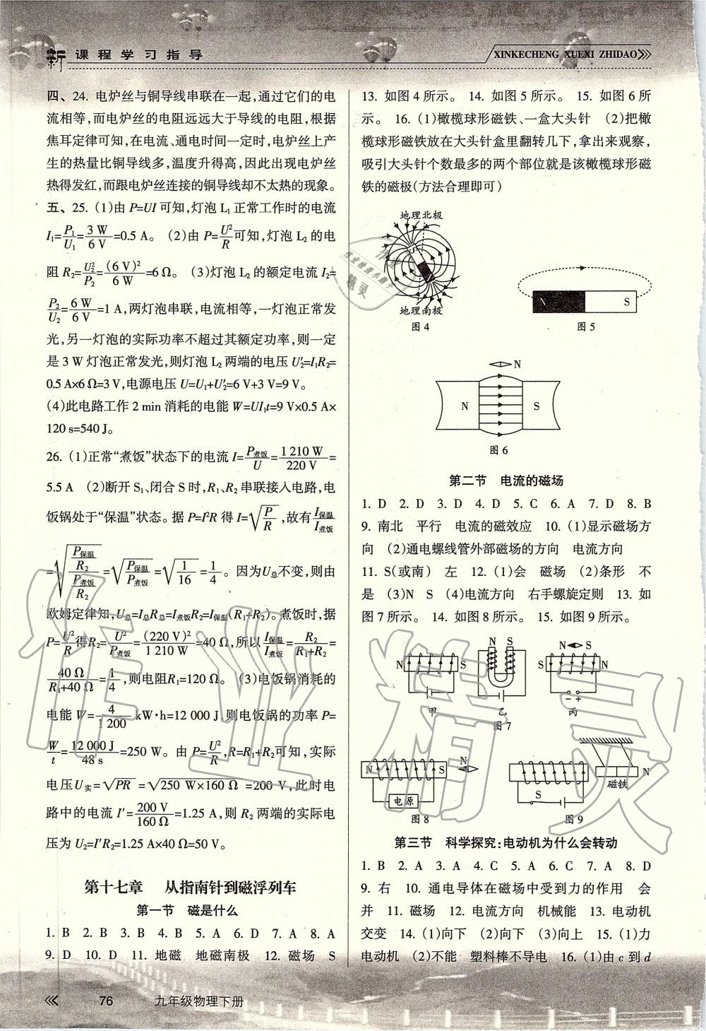 2019年新課程學習指導九年級物理下冊滬科版南方出版社 第2頁