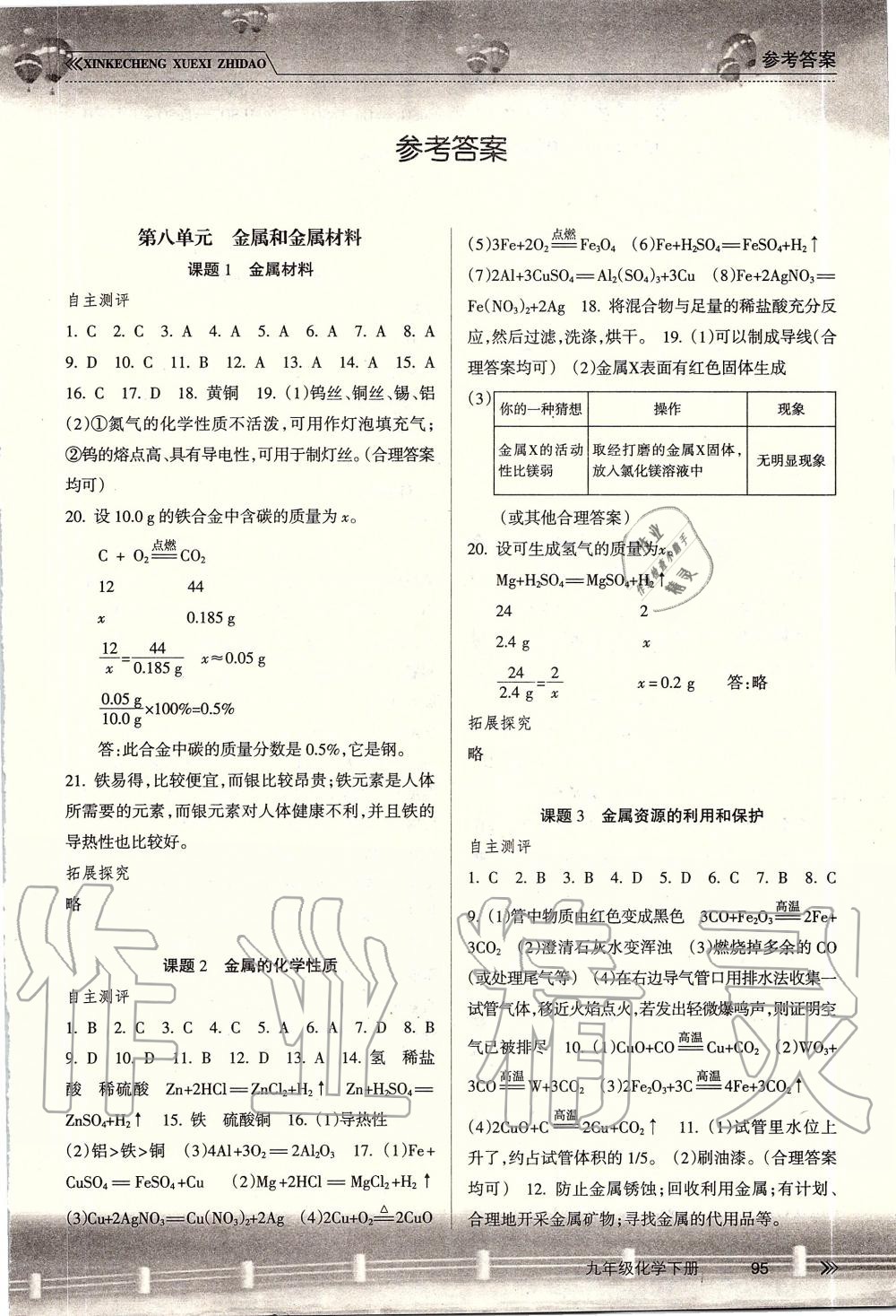 2019年新課程學(xué)習(xí)指導(dǎo)九年級化學(xué)下冊人教版南方出版社 第1頁