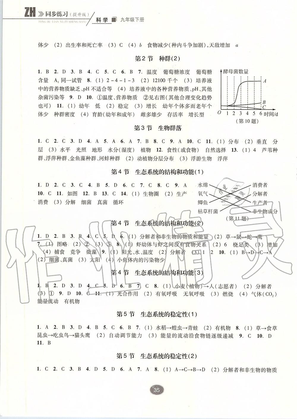 2020年同步练习九年级科学下册浙教版提升版浙江教育出版社 第3页