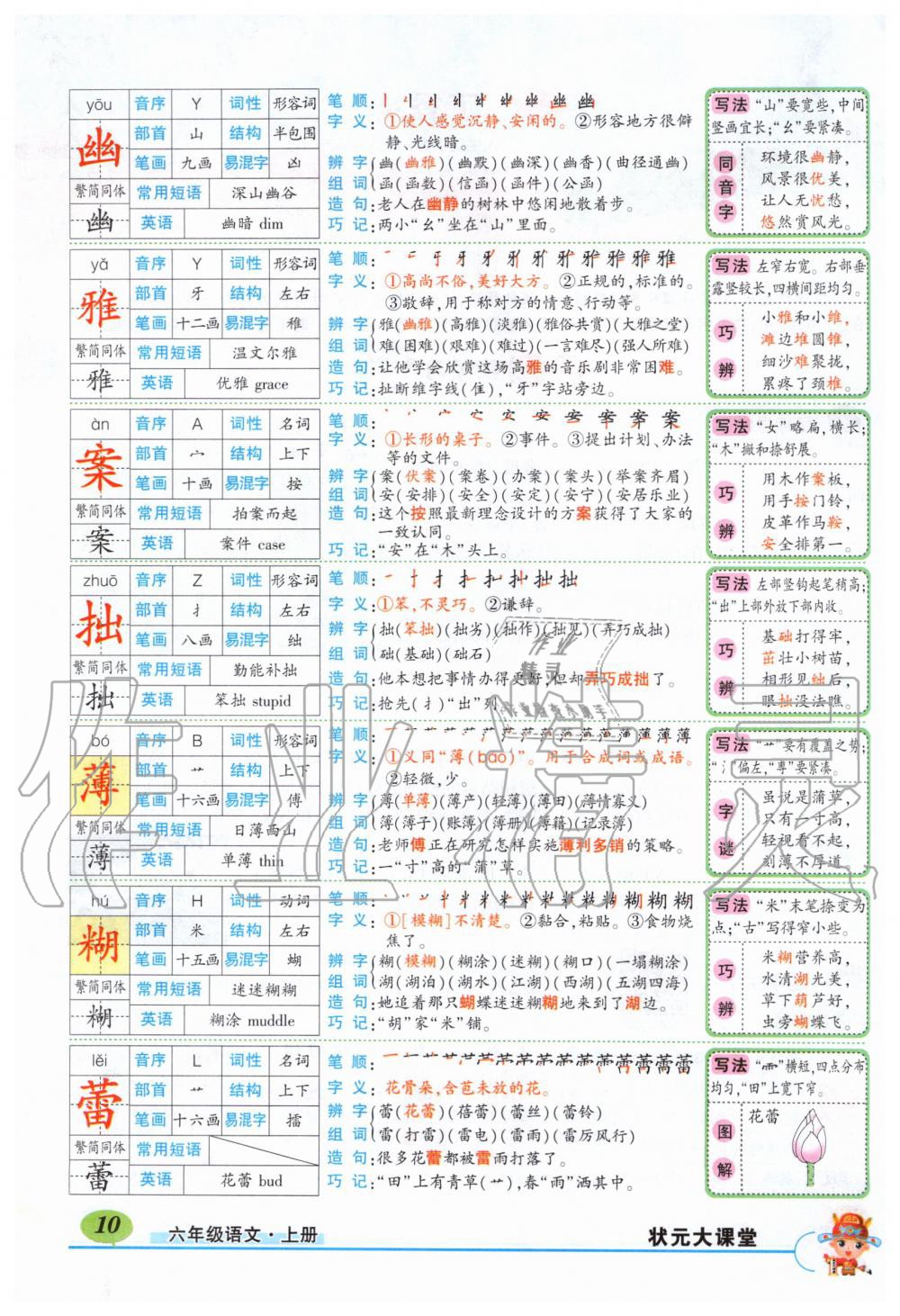 2019年?duì)钤刹怕窢钤笳n堂六年級(jí)語(yǔ)文上冊(cè)人教版湖北專版 第10頁(yè)