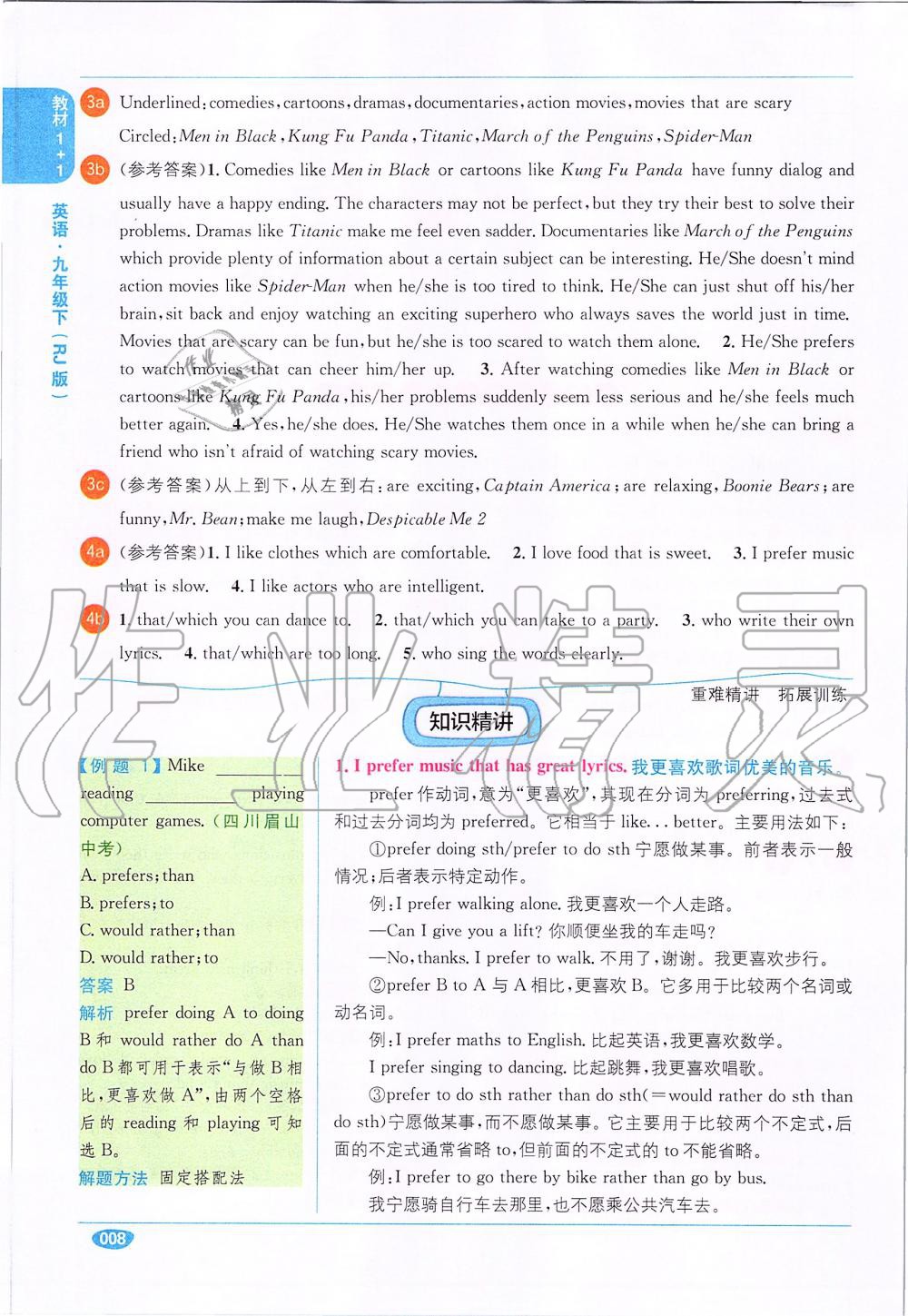 2020年課本九年級(jí)英語(yǔ)全一冊(cè)人教版 參考答案第8頁(yè)