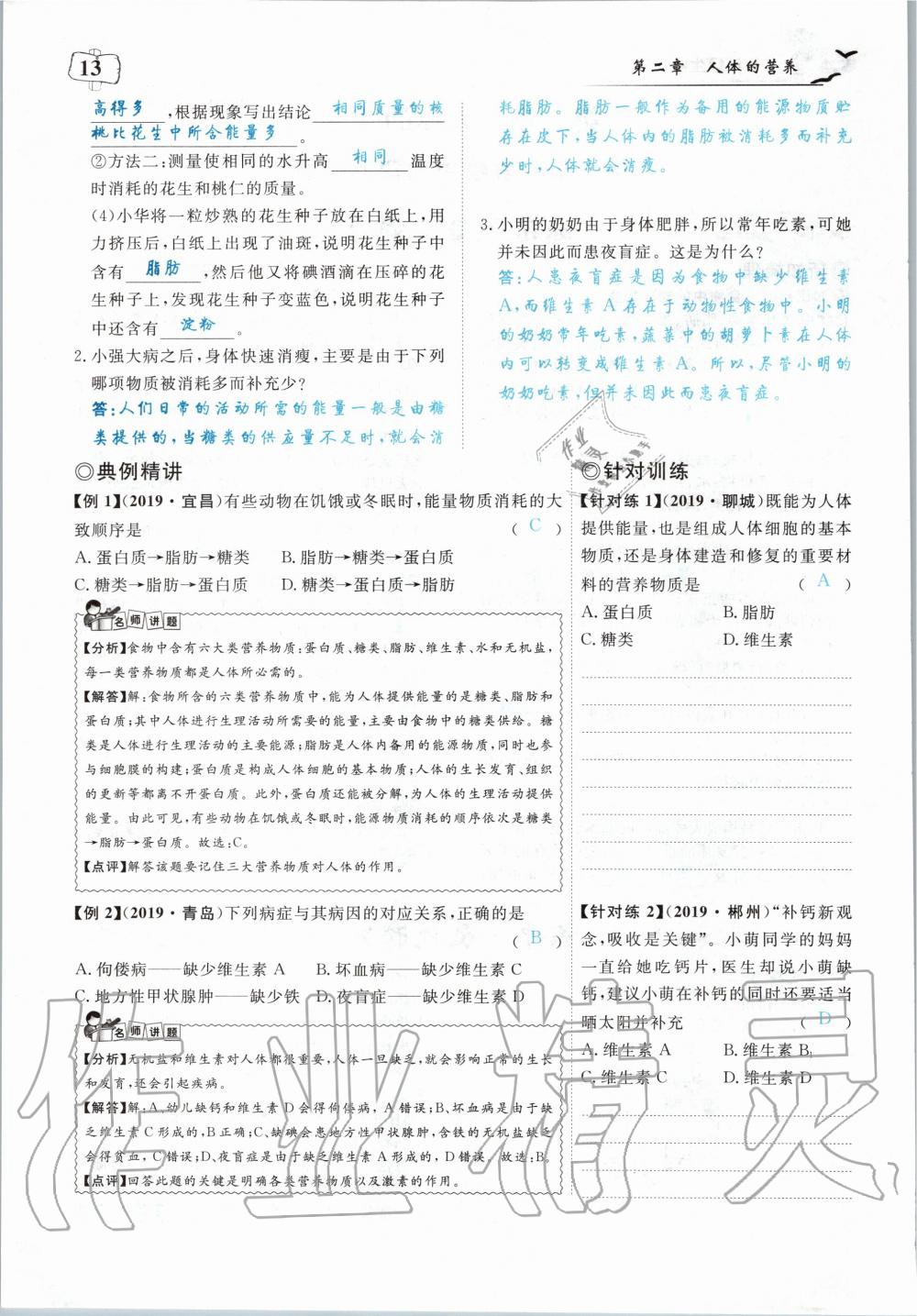 2020年351高效课堂导学案七年级生物下册人教版 第13页