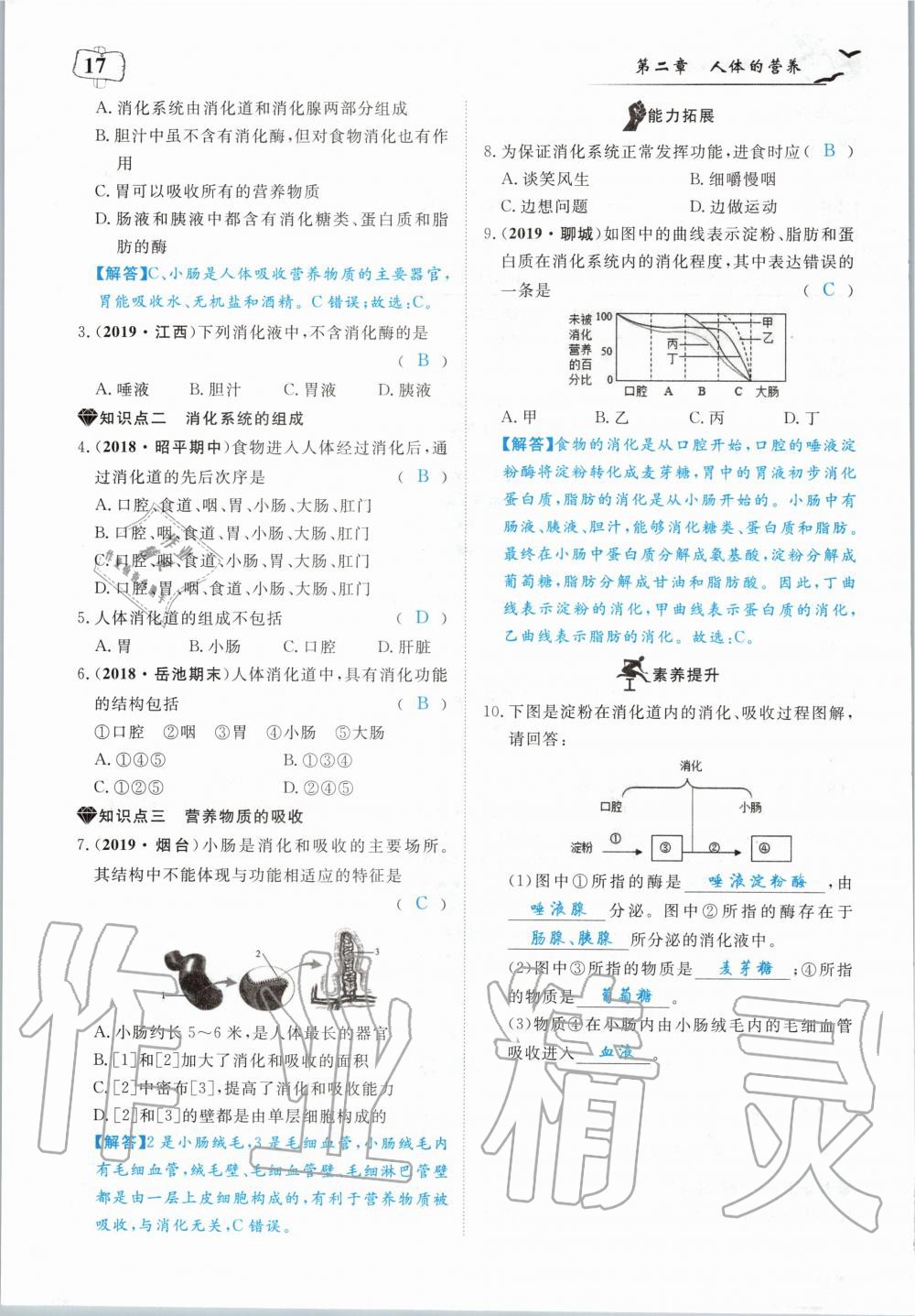 2020年351高效課堂導(dǎo)學(xué)案七年級(jí)生物下冊(cè)人教版 第17頁(yè)