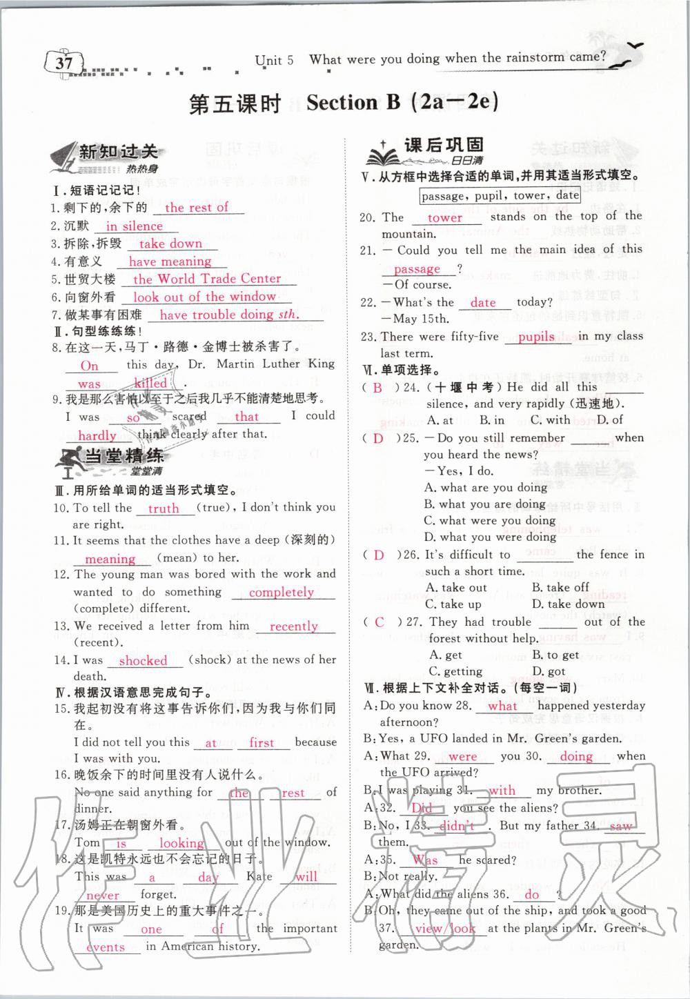 2020年351高效课堂导学案八年级英语下册人教版 第37页