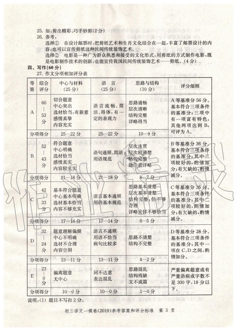 2019年领先一步文化课强化训练九年级语文上册人教版 第3页