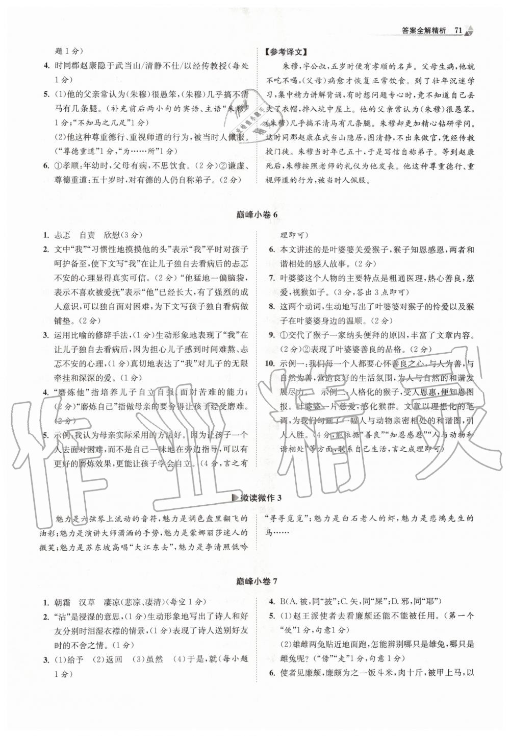 2020年初中语文小题狂做七年级下册人教版巅峰版 第3页