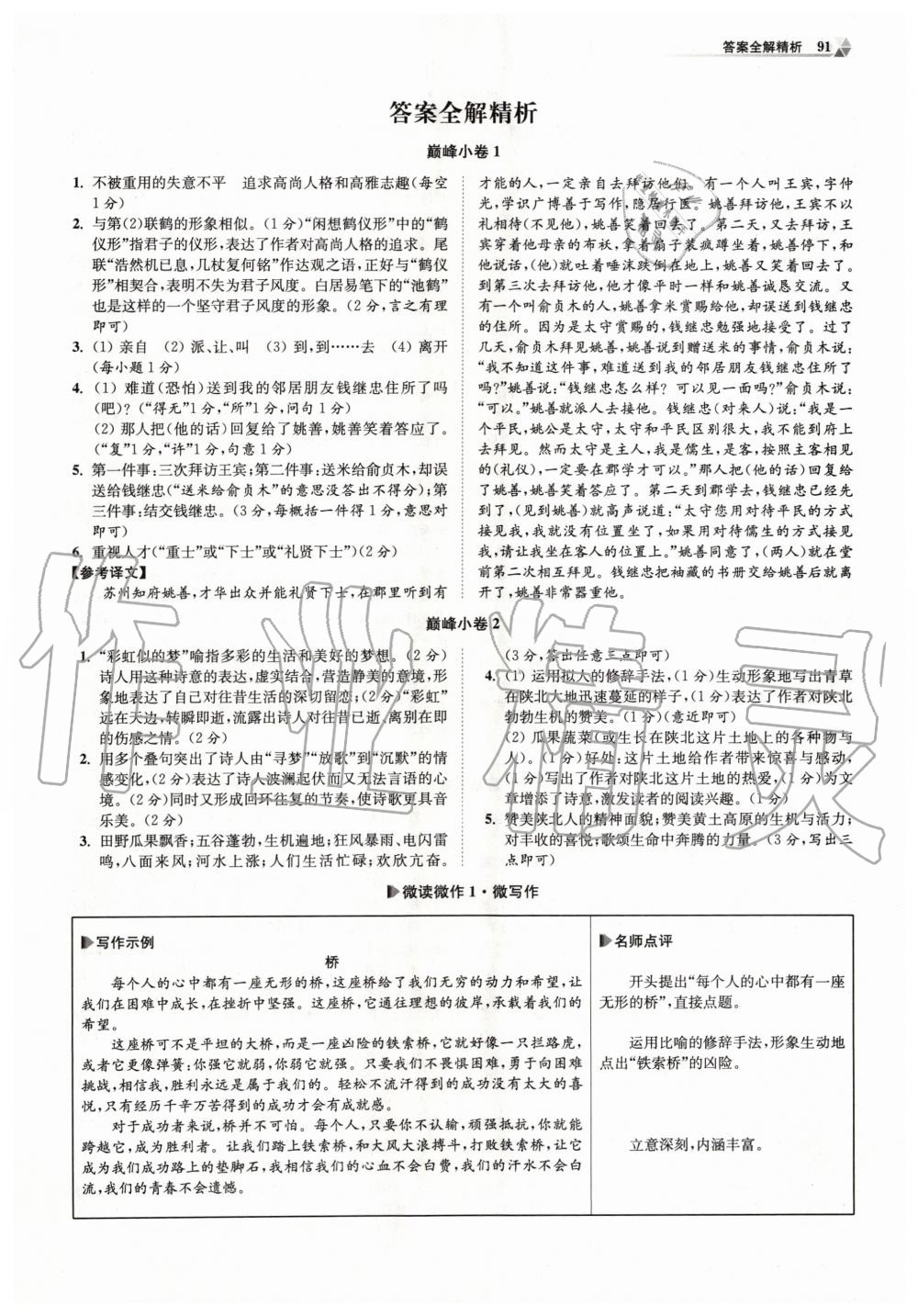 2020年初中语文小题狂做九年级下册人教版巅峰版 第1页