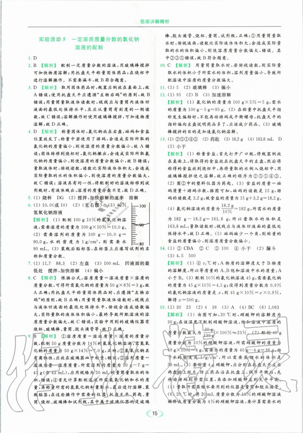 2020年亮點(diǎn)給力提優(yōu)課時(shí)作業(yè)本九年級化學(xué)下冊人教版 第15頁