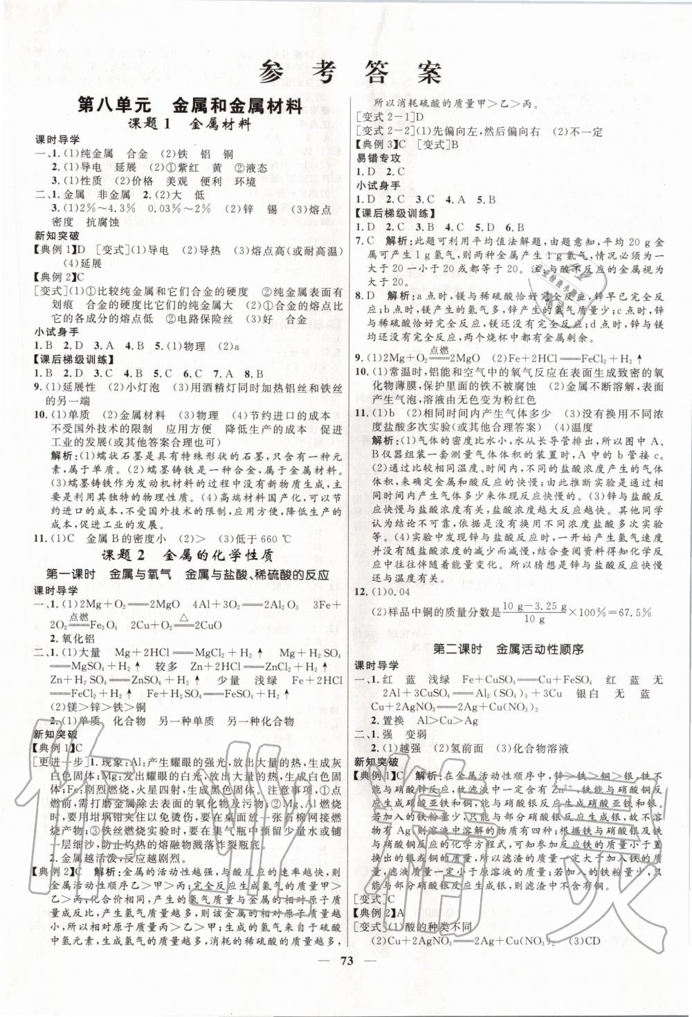 2020年奪冠百分百新導(dǎo)學(xué)課時練九年級化學(xué)下冊人教版 第1頁