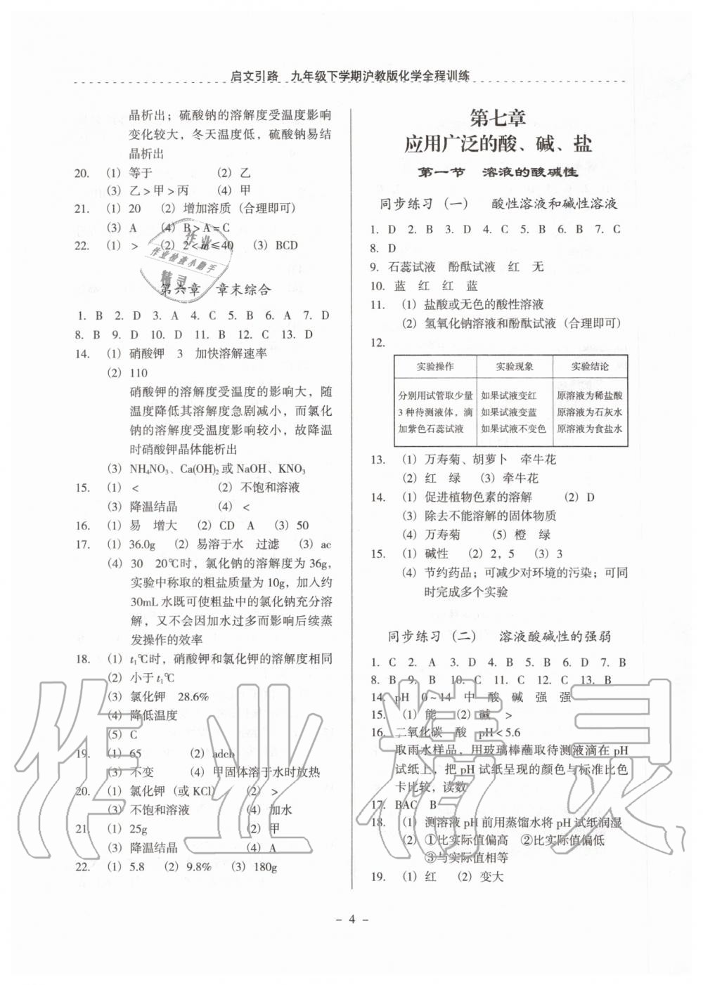 2020年启文引路九年级化学下学期沪教版 第4页