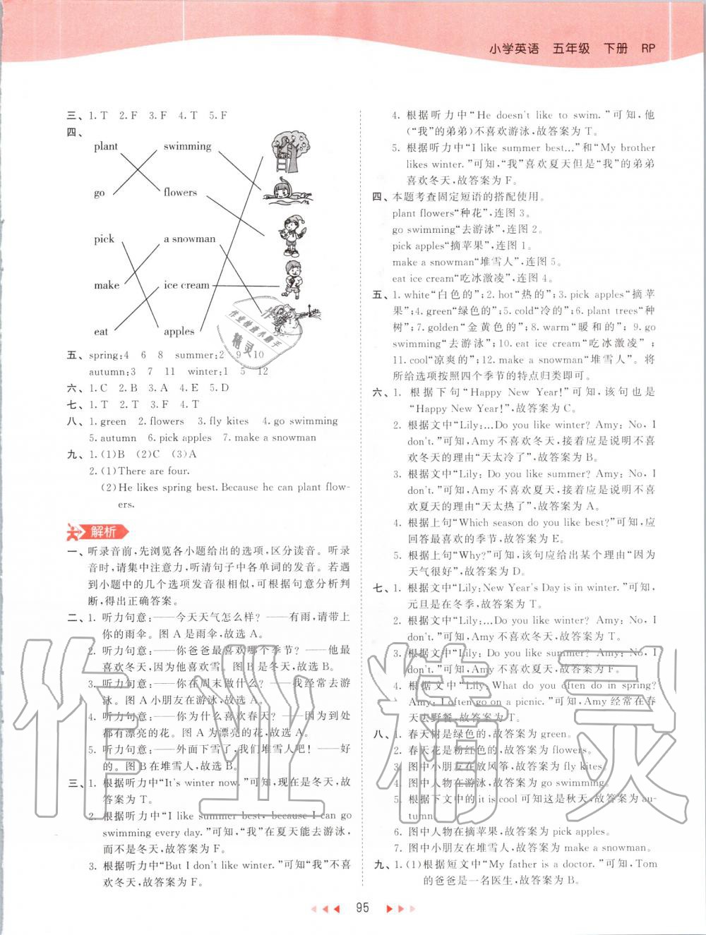 2020年53天天練小學(xué)英語五年級(jí)下冊人教PEP版 第11頁