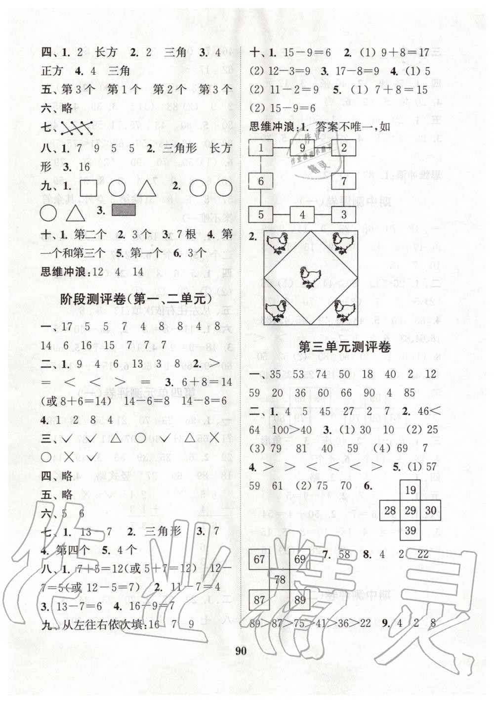 2020年通城學(xué)典小學(xué)全程測(cè)評(píng)卷一年級(jí)數(shù)學(xué)下冊(cè)蘇教版 第2頁(yè)