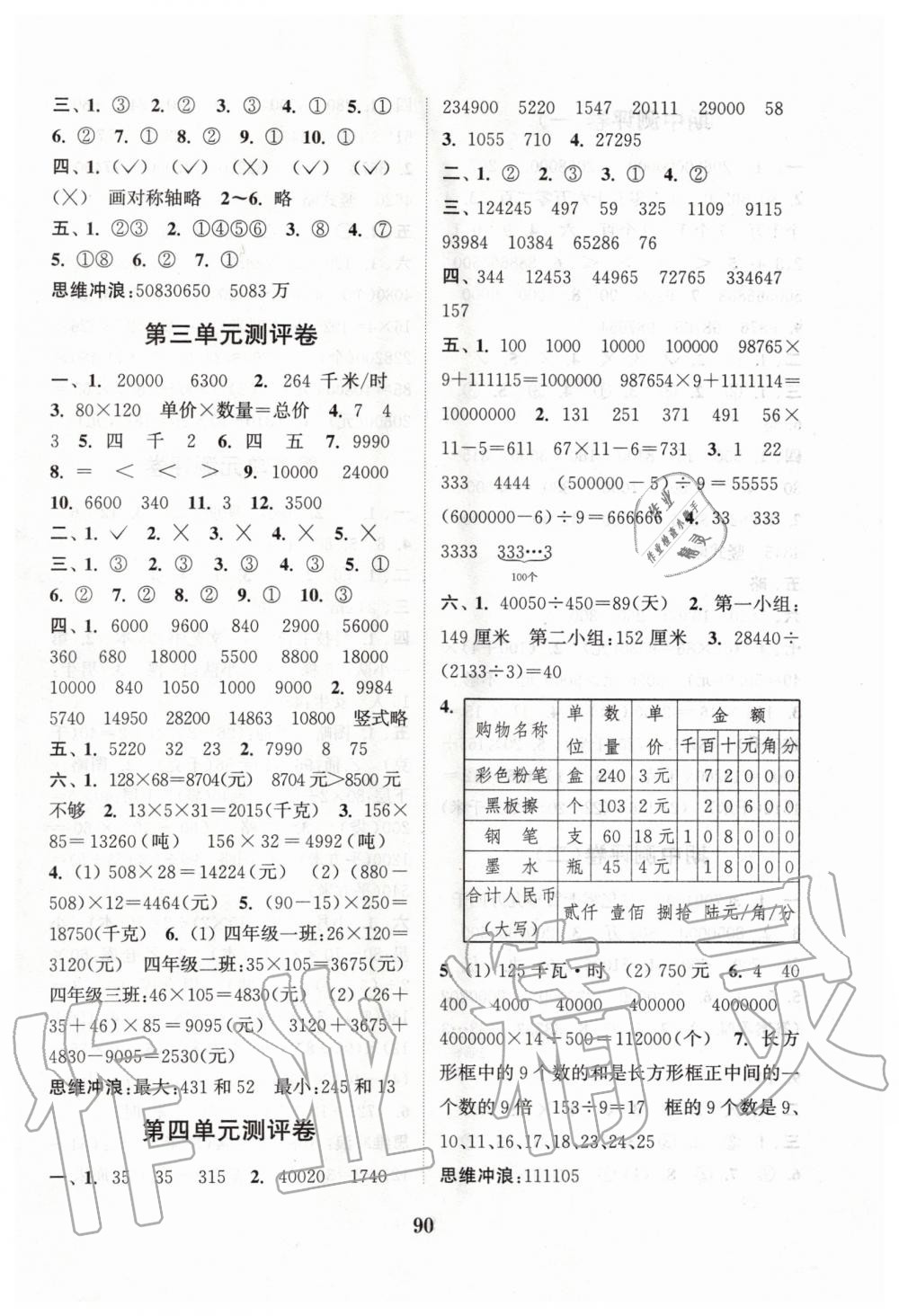 2020年通城學典小學全程測評卷四年級數(shù)學下冊蘇教版 第2頁