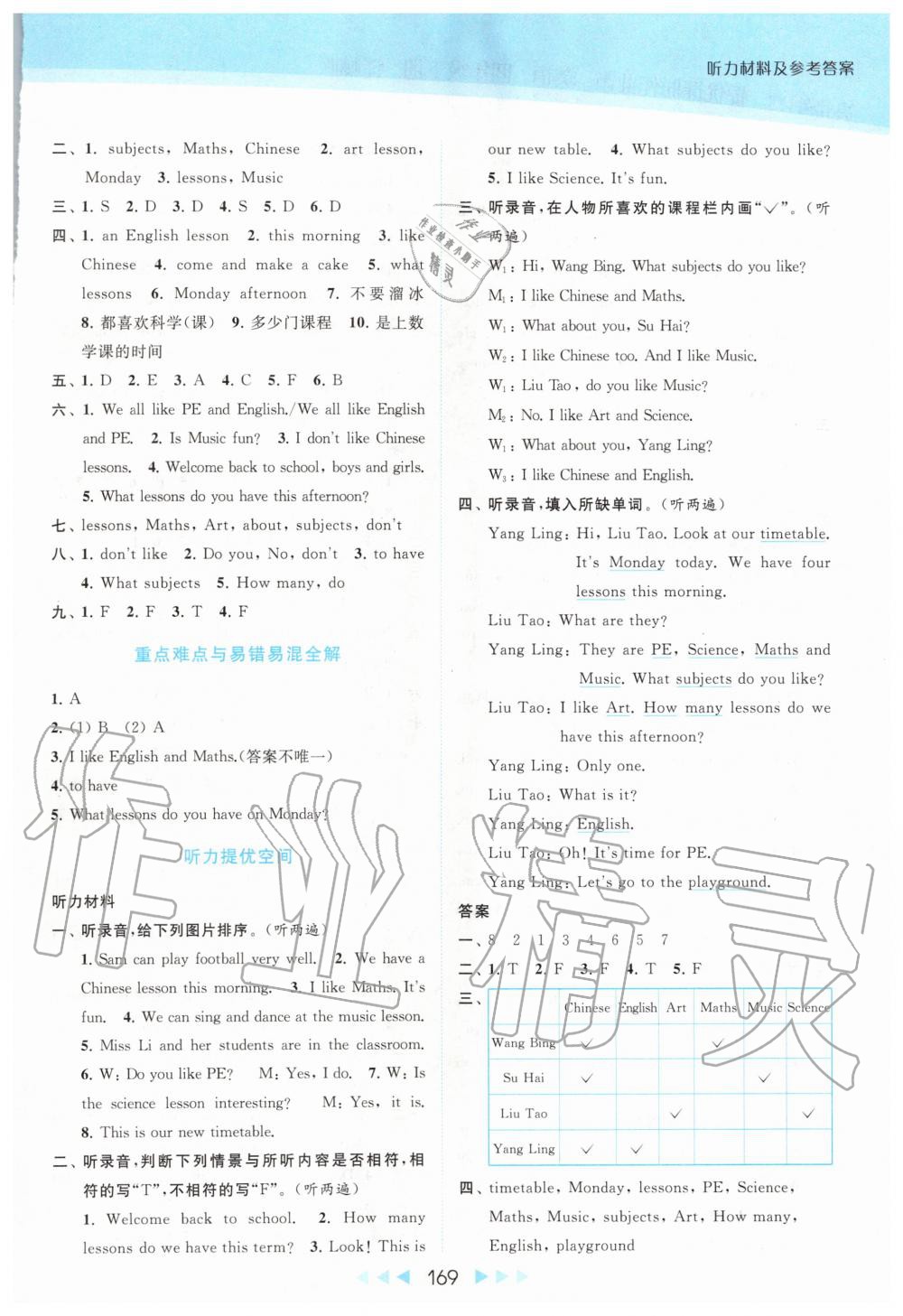 2020年亮点给力提优课时作业本四年级英语下册译林版 第2页