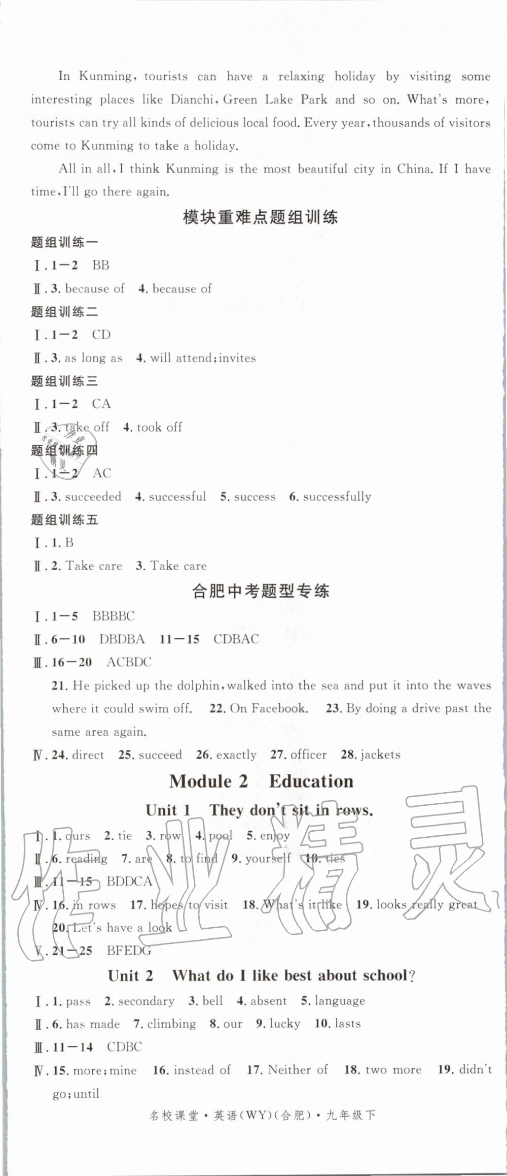 2020年名校課堂九年級(jí)英語(yǔ)下冊(cè)外研版合肥專(zhuān)版 第2頁(yè)