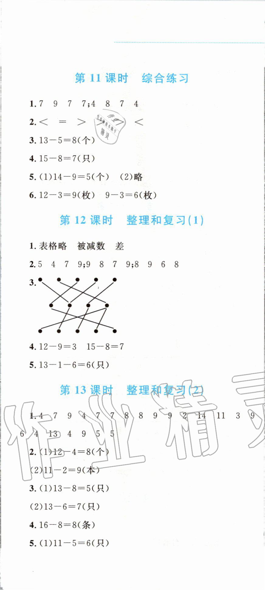 2020年小学同步学考优化设计小超人作业本一年级数学下册人教版 第8页