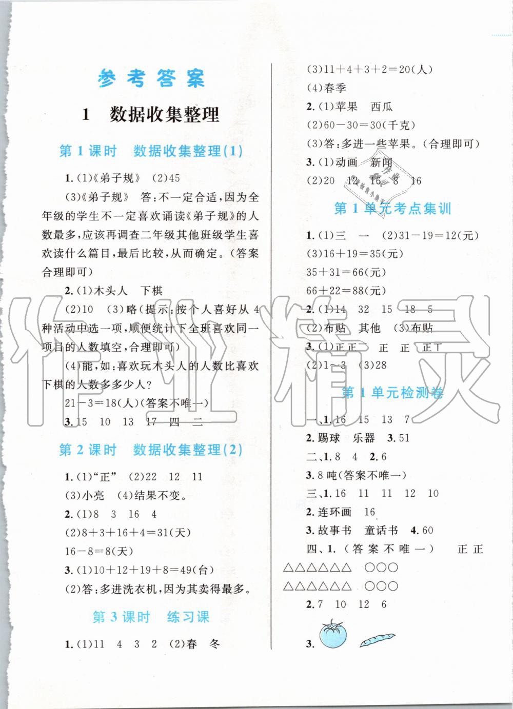 2020年小学同步学考优化设计小超人作业本二年级数学下册人教版 第1页