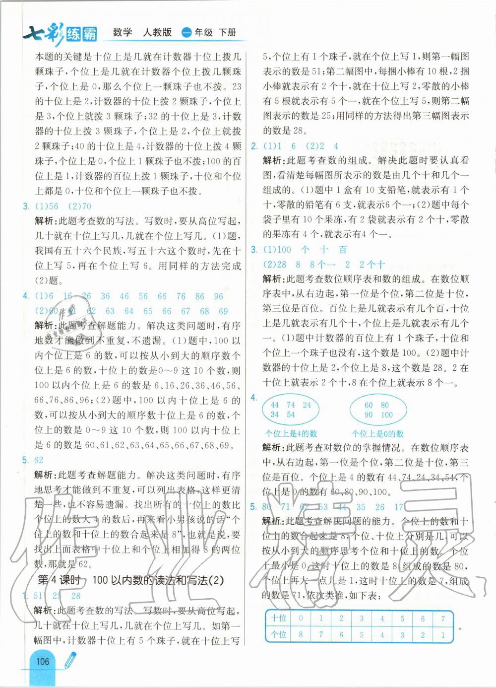 2020年七彩練霸一年級數(shù)學下冊人教版 第14頁