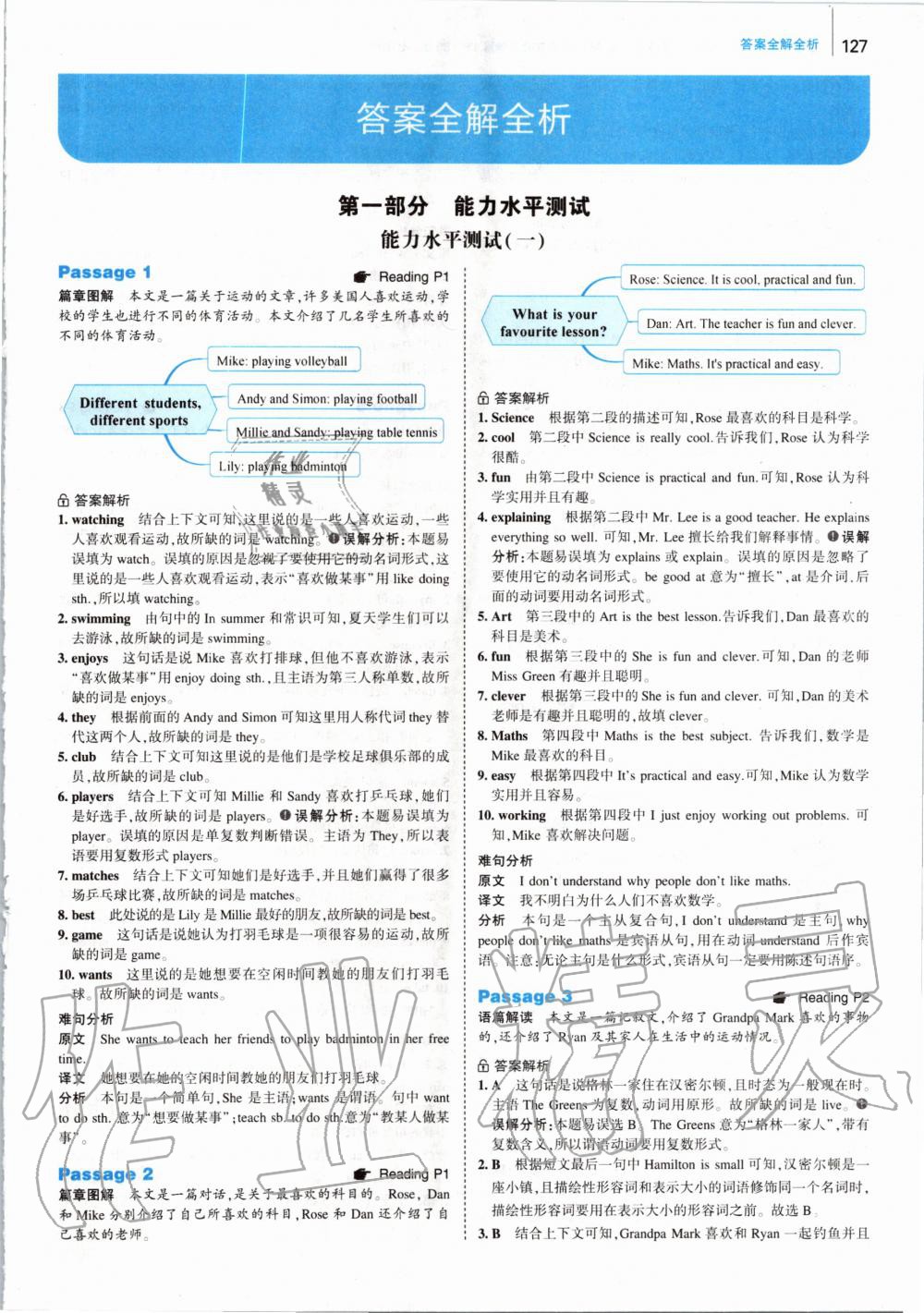 2019年53English首字母填空任務(wù)型閱讀完形填空與閱讀理解七年級(jí) 第1頁(yè)