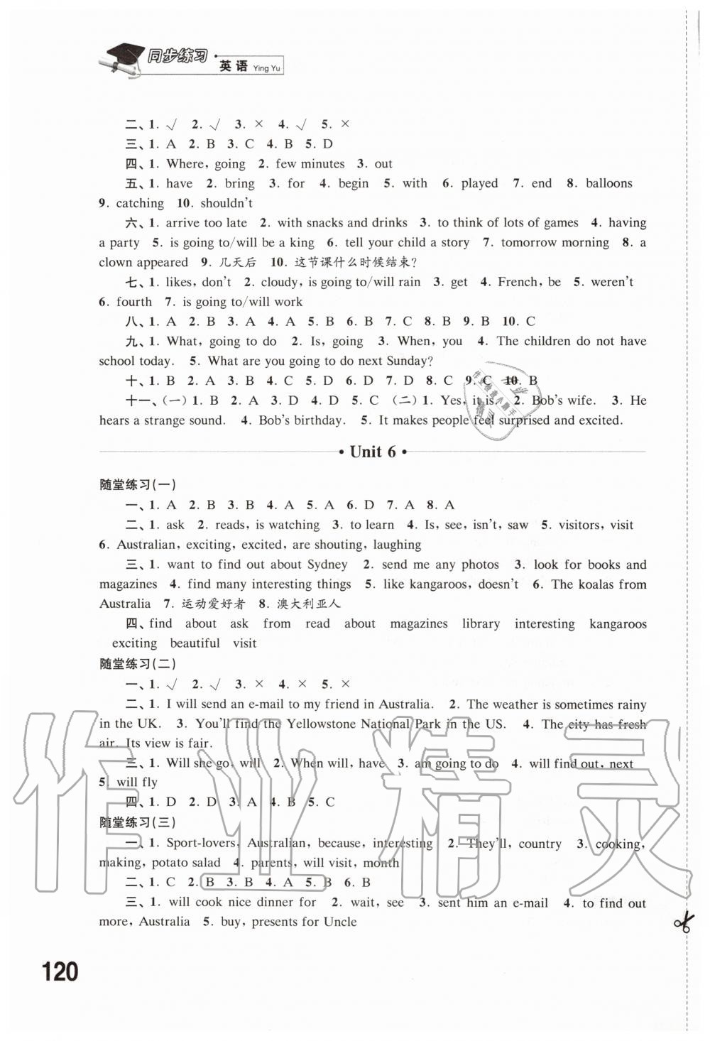 2020年同步练习六年级英语下册译林版江苏凤凰科学技术出版社 第6页