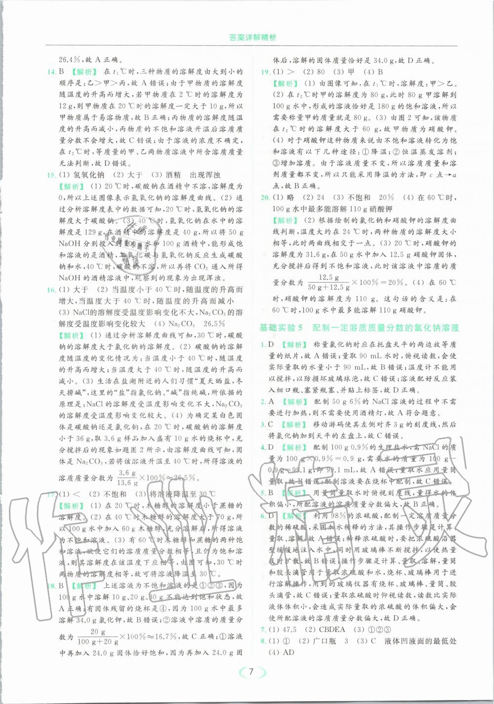 2020年亮點給力提優(yōu)課時作業(yè)本九年級化學(xué)下冊滬教版 第7頁