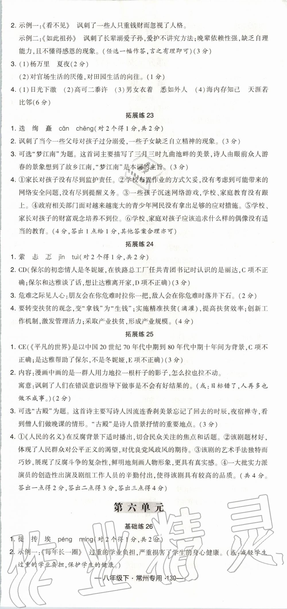 2020年經(jīng)綸學(xué)典學(xué)霸組合訓(xùn)練八年級(jí)語(yǔ)文下冊(cè)人教版常州專用 第6頁(yè)