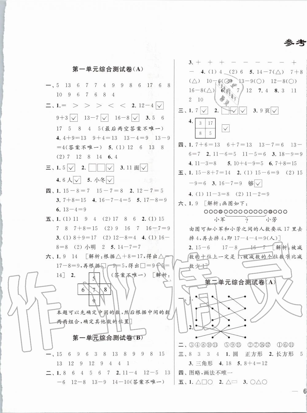 2020年亮點給力大試卷一年級數(shù)學(xué)下冊江蘇版 第1頁