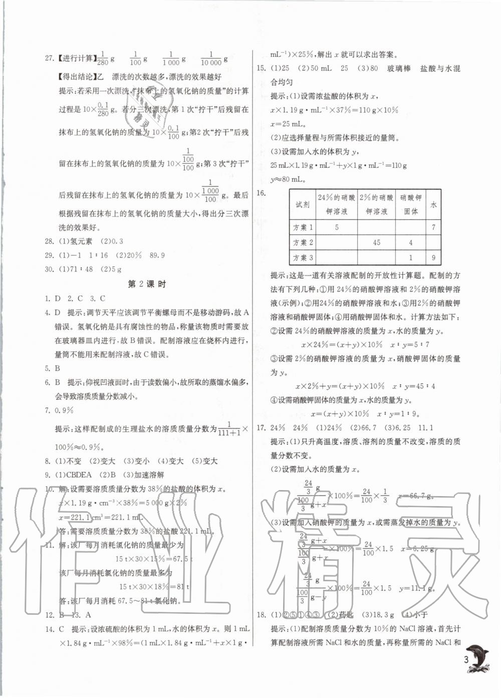 2020年实验班提优训练九年级化学下册沪教版 第3页