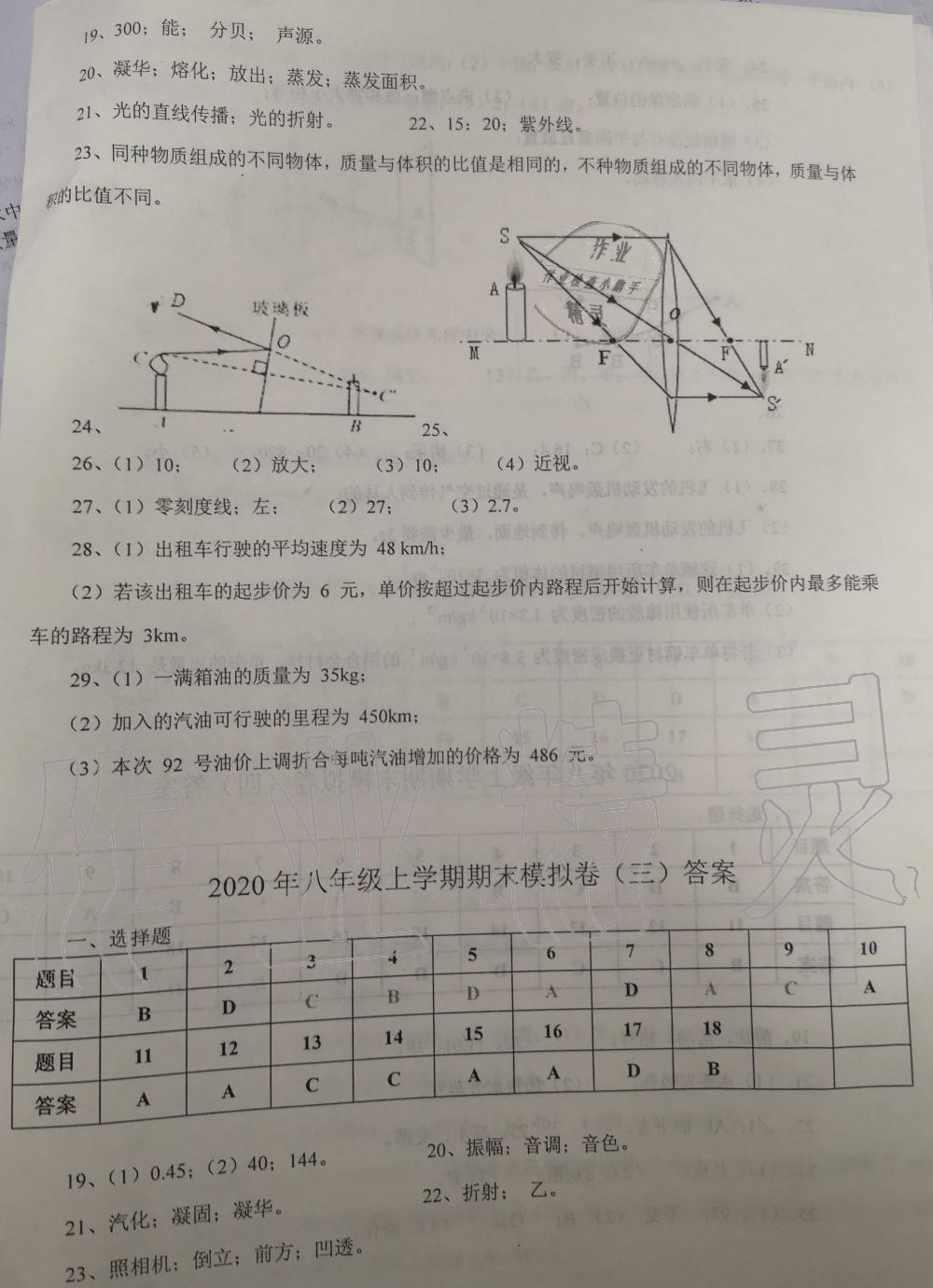 2019年学理化武汉市部分学校八年级物理上册期末调研模拟卷 第2页