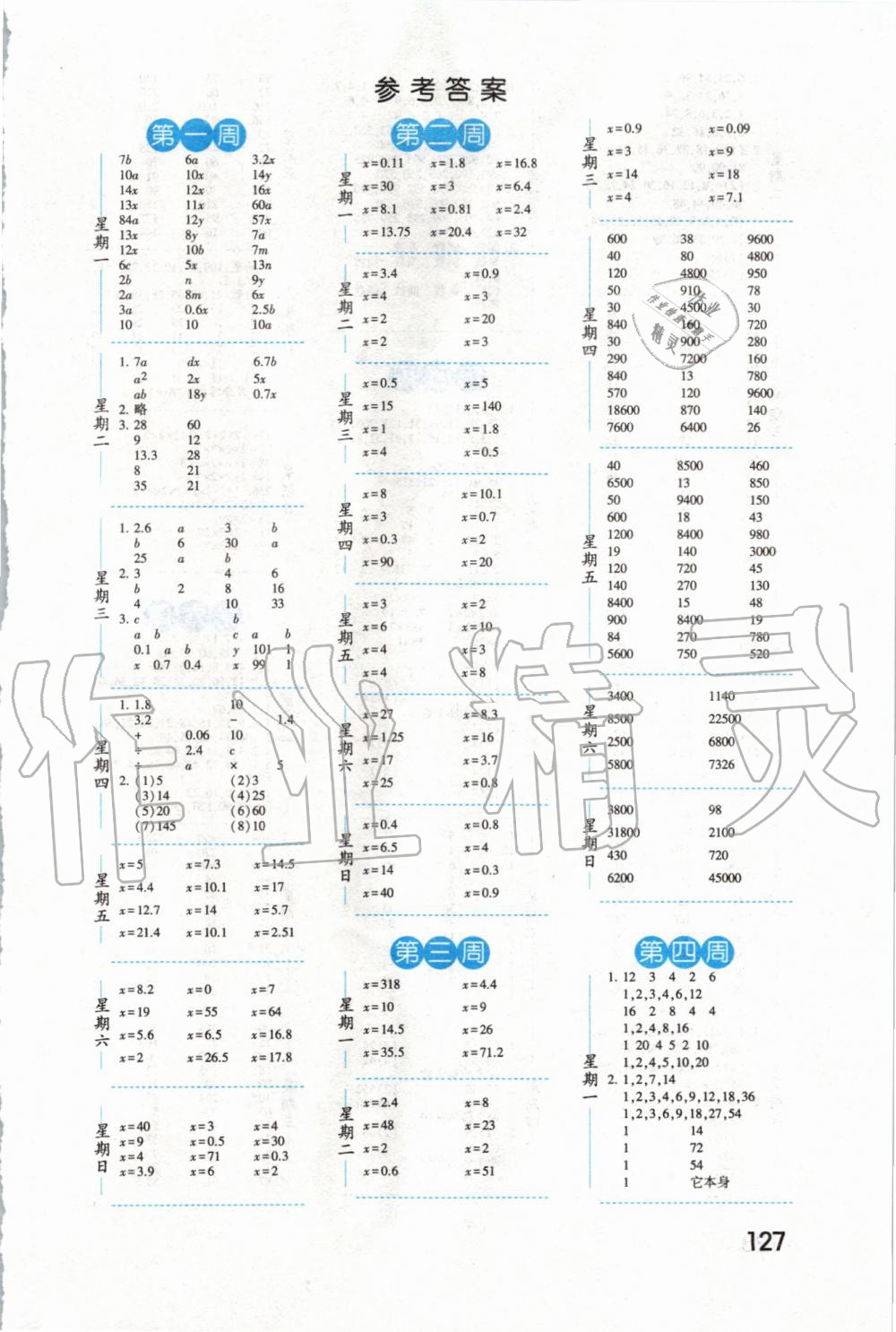 2020年經(jīng)綸學(xué)典口算達人五年級數(shù)學(xué)下冊江蘇版 第1頁