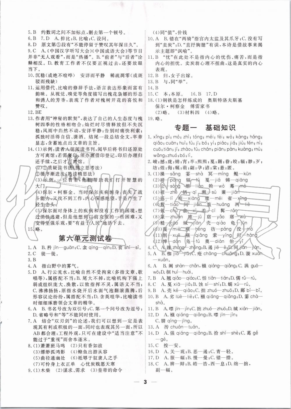 2020年一飛沖天小復(fù)習(xí)八年級語文下冊人教版 第3頁