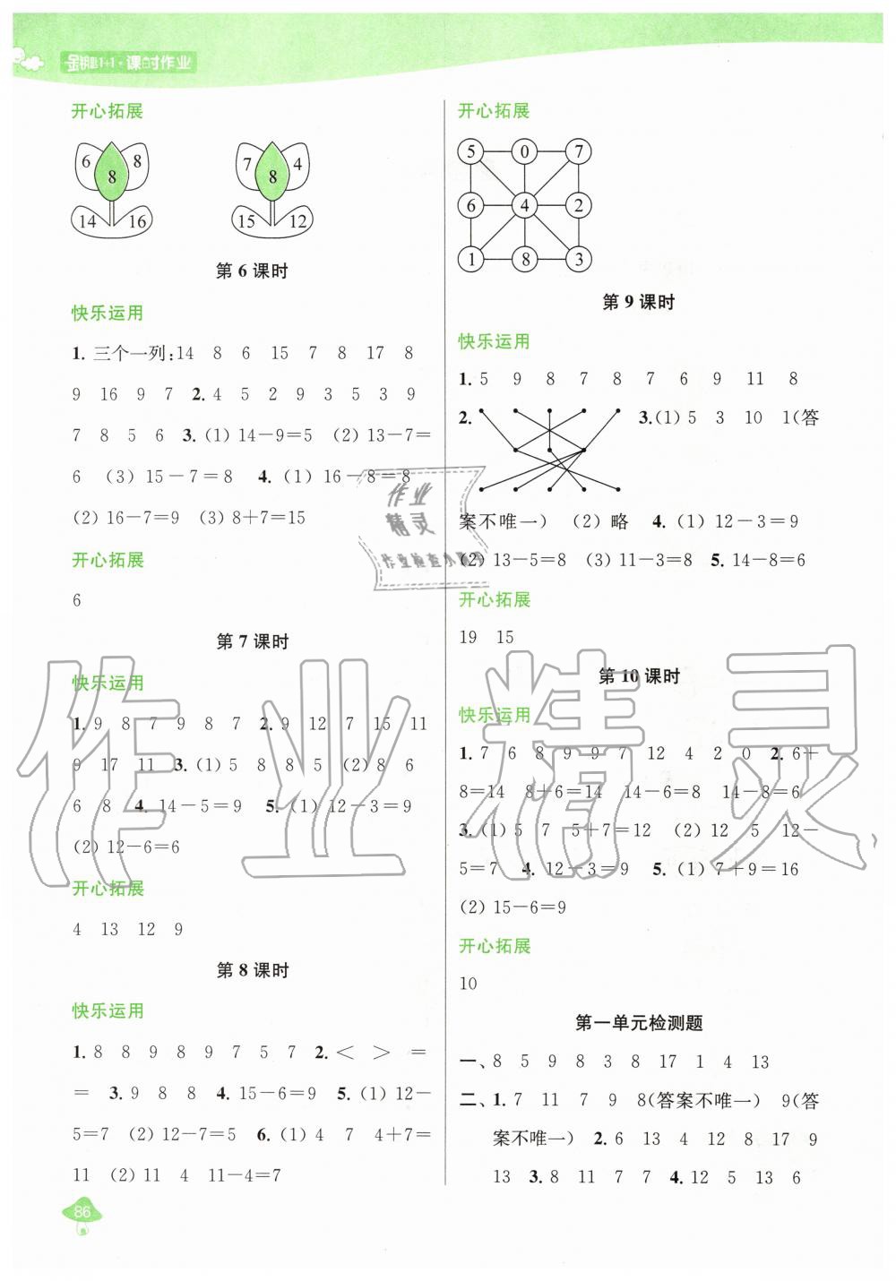 2020年金鑰匙1加1課時(shí)作業(yè)一年級(jí)數(shù)學(xué)下冊江蘇版 第2頁