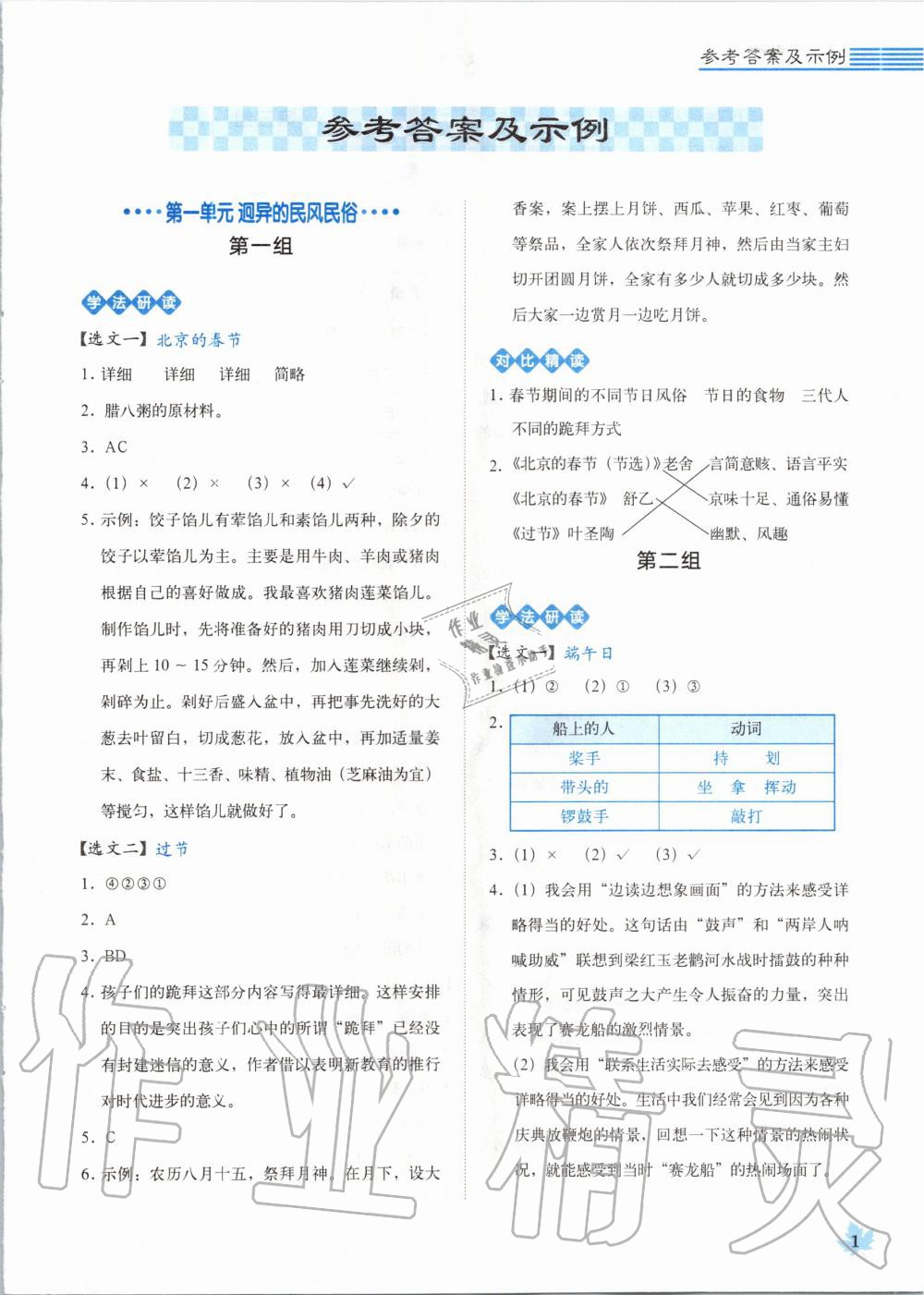 2020年魔卡閱讀目標(biāo)訓(xùn)練法六年級(jí)語文下冊(cè)人教版 第1頁