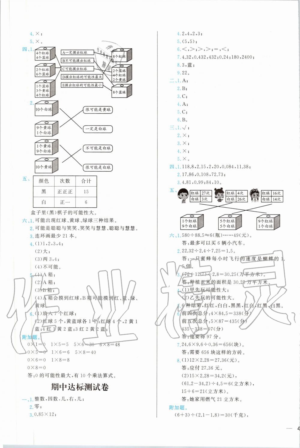 2019年學而思全優(yōu)試卷小學數(shù)學五年級上冊人教版 第3頁