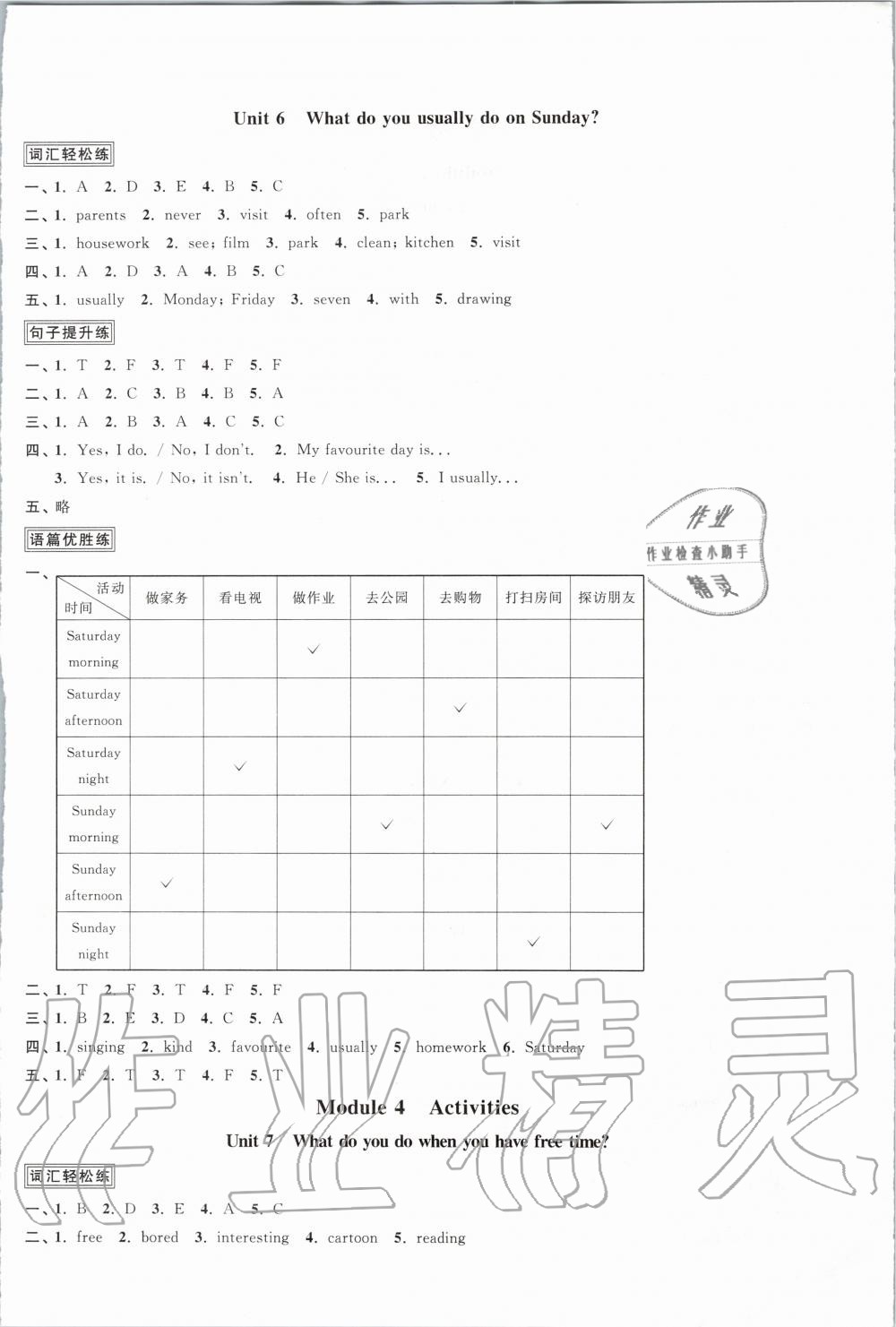 2020年陽光同學(xué)課時(shí)優(yōu)化作業(yè)四年級(jí)英語下冊教育科學(xué)版 第4頁