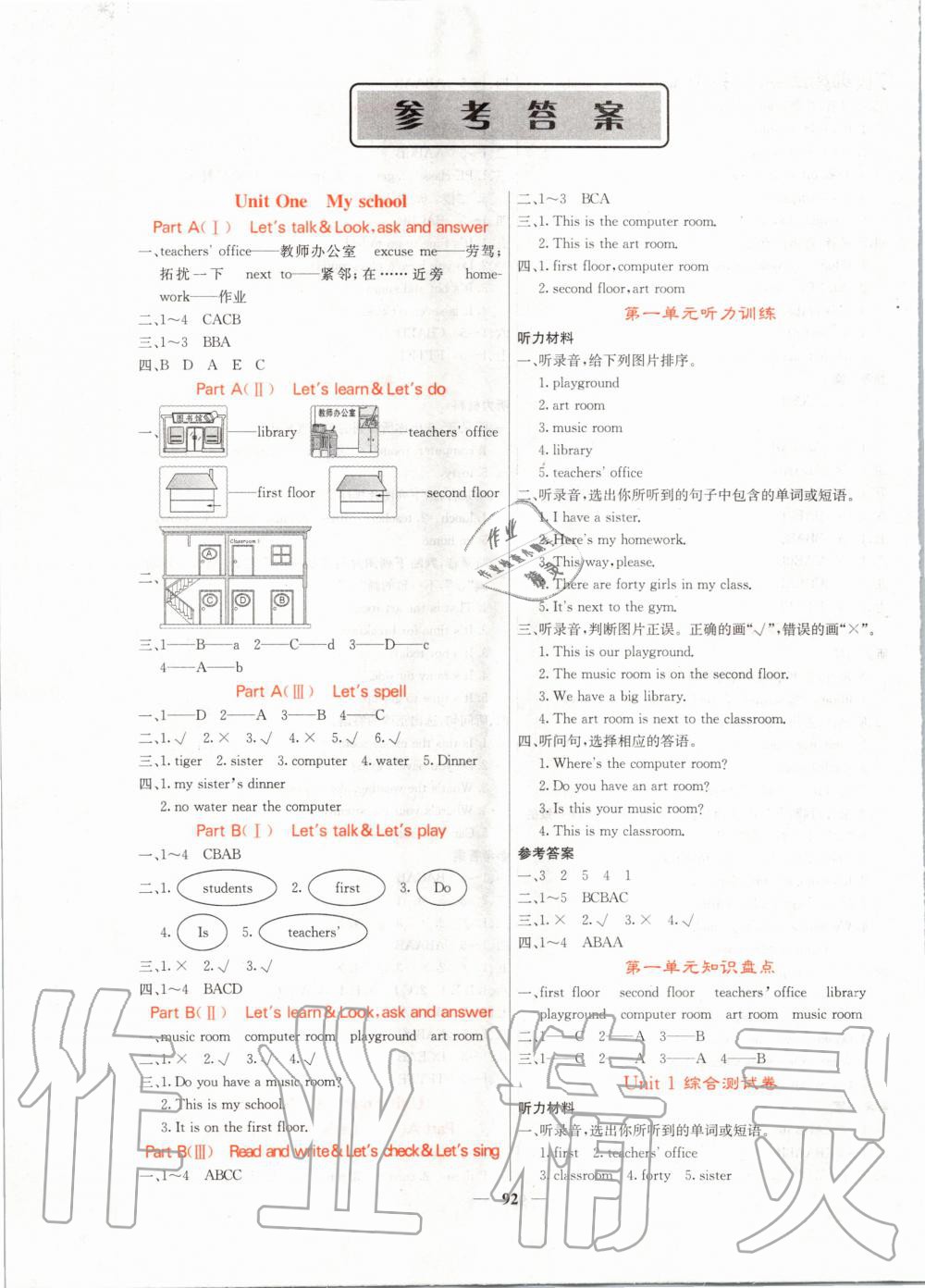 2020年課堂點(diǎn)睛四年級英語下冊人教版 第1頁