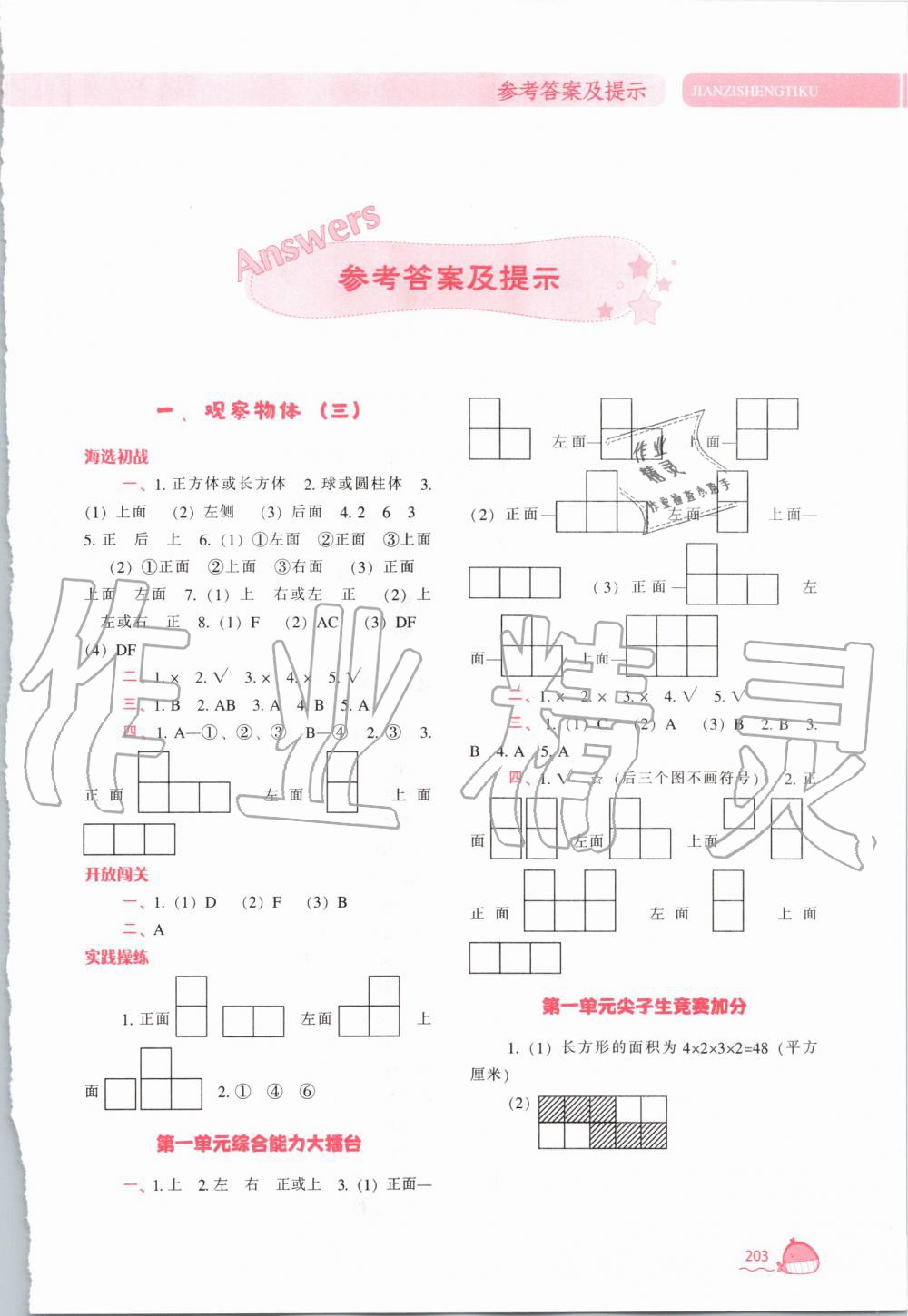 2020年尖子生题库五年级数学下册人教版 第1页