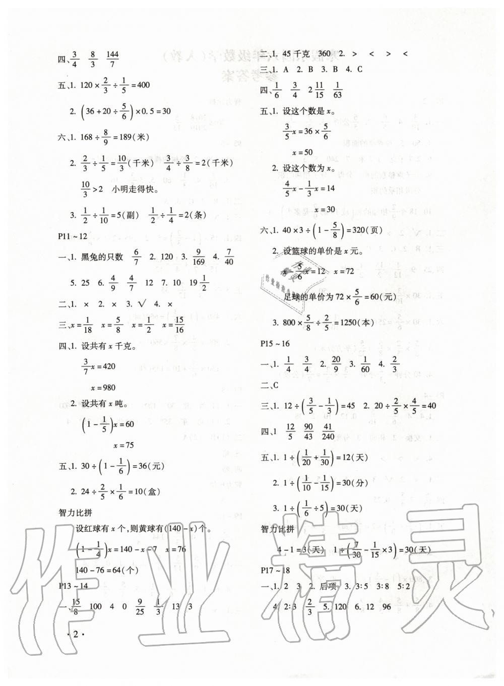 2020年寒假樂園六年級數(shù)學(xué)人教版河南專用北京教育出版社 第2頁