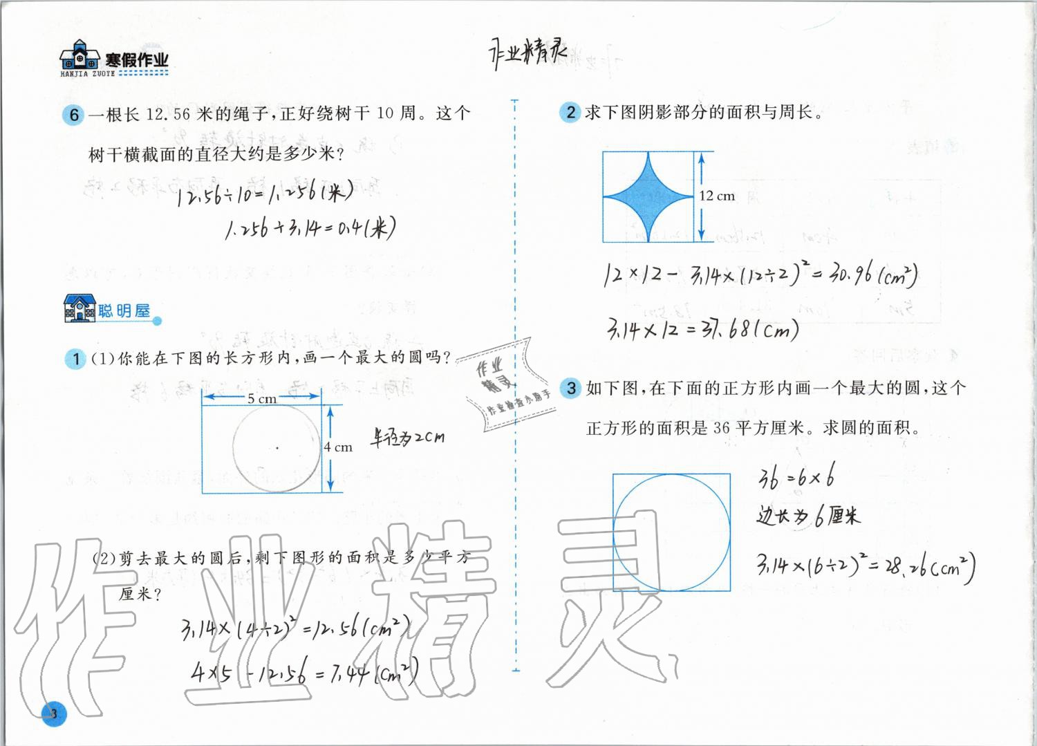 2020年寒假作業(yè)六年級數(shù)學(xué)北師大版安徽少年兒童出版社 第8頁