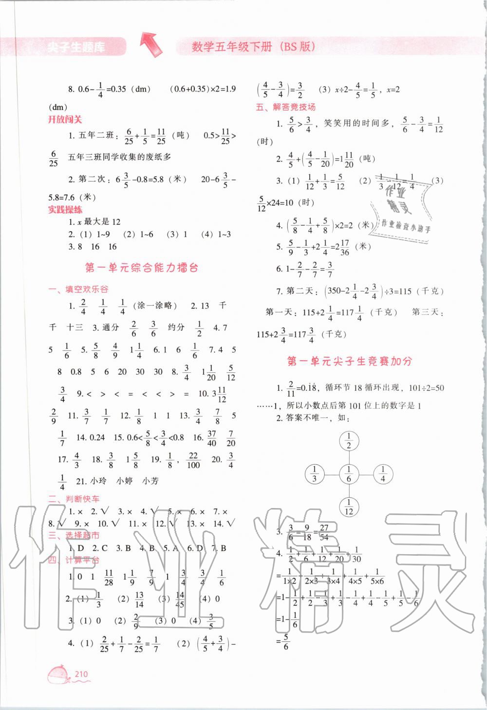 2020年尖子生題庫五年級數(shù)學下冊北師大版 第3頁