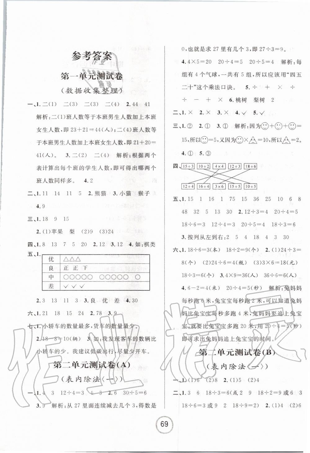 2020年浙江名卷二年級(jí)數(shù)學(xué)下冊(cè)人教版 第1頁(yè)