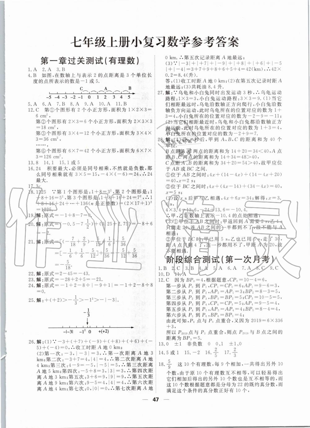 2019年一飛沖天小復(fù)習(xí)七年級(jí)數(shù)學(xué)上冊(cè)人教版 第1頁(yè)