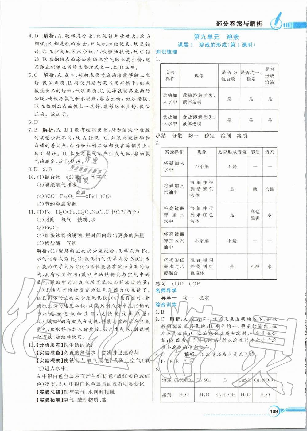 2020年同步导学与优化训练九年级化学下册人教版 第5页