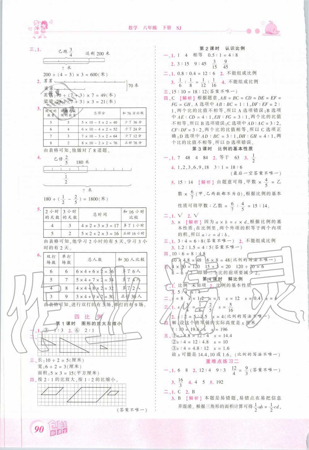 2020年創(chuàng)維新課堂六年級數(shù)學(xué)下冊蘇教版 第4頁