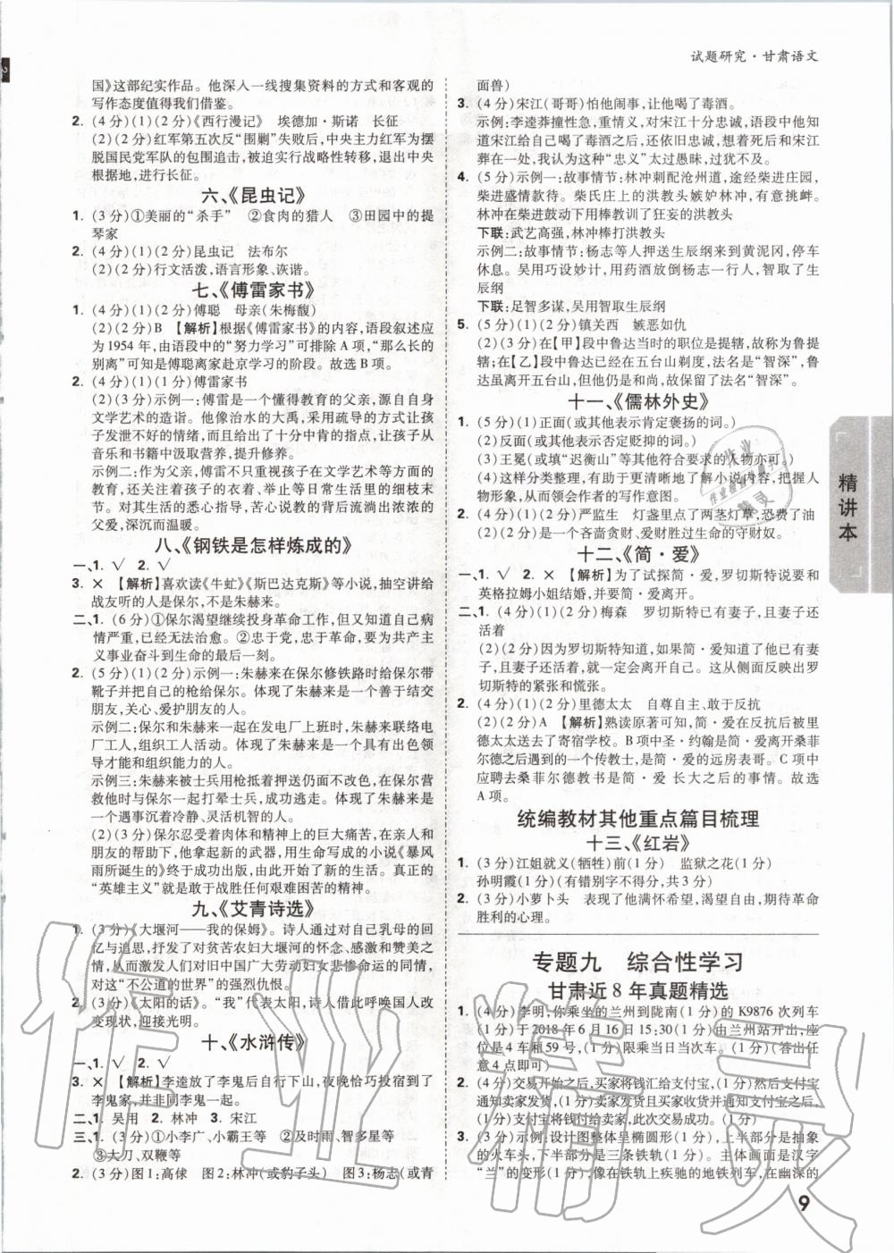 2020年万唯教育中考试题研究语文甘肃专版 第8页