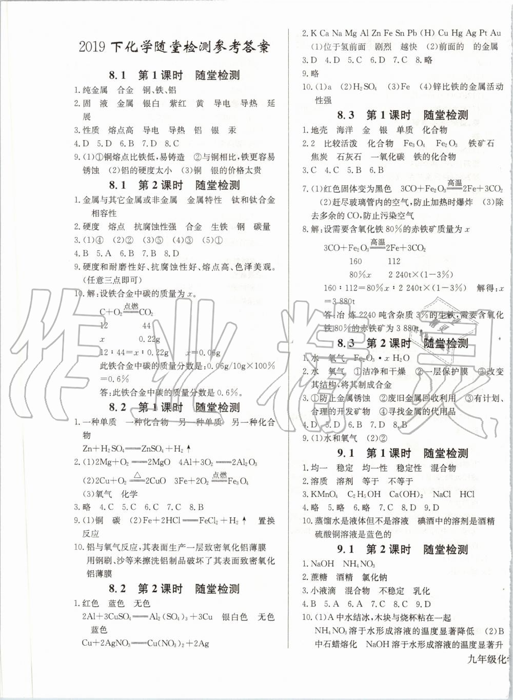 2020年樂學(xué)課堂課時學(xué)講練九年級化學(xué)下冊人教版 第3頁