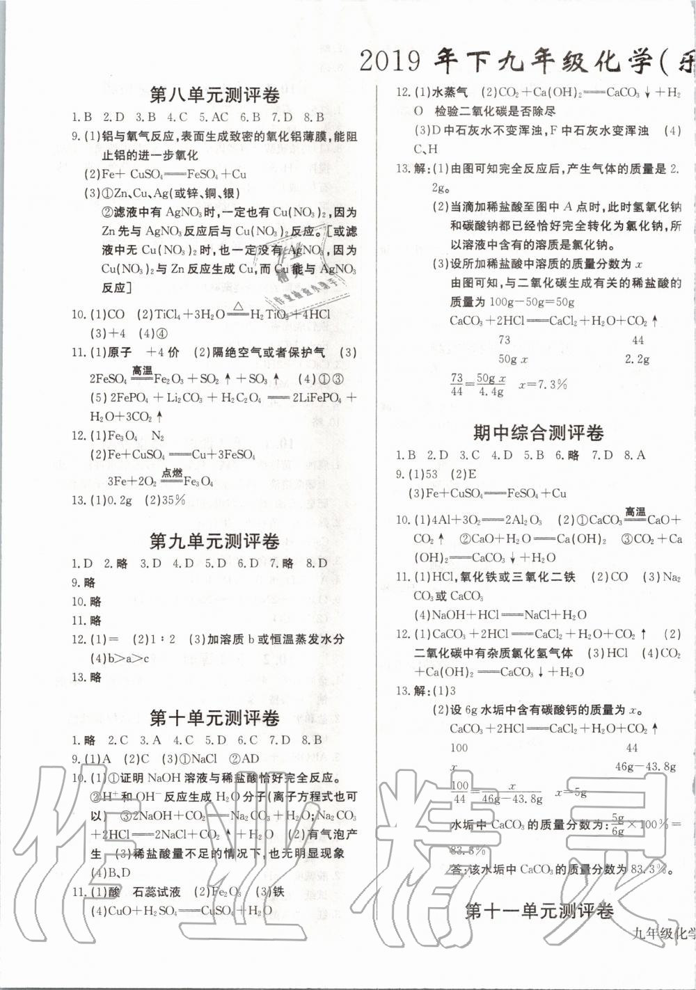 2020年乐学课堂课时学讲练九年级化学下册人教版 第1页